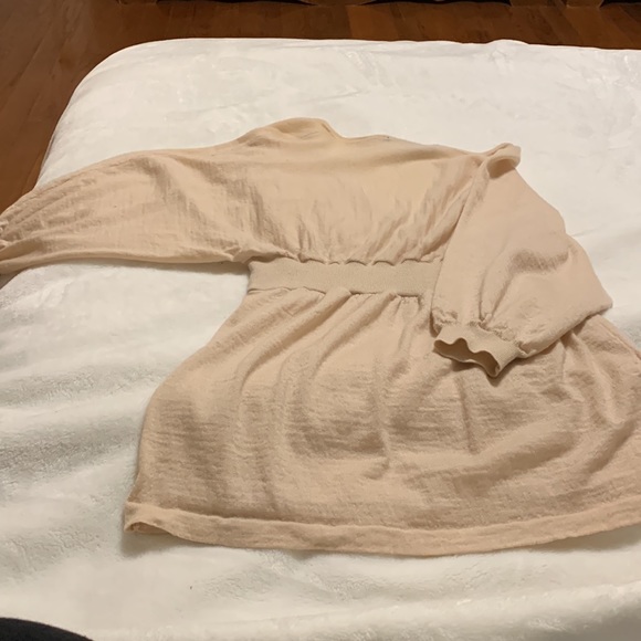 Bcbg Marino wool 3/4 length flowy top cream/rose hue - Picture 2 of 5